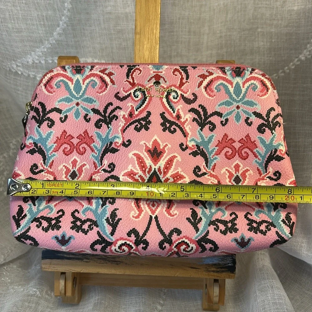 Kate Spade cross stitch pattern cosmetic bag